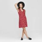 Women's Floral Print Wrap Dress - Universal Thread Red