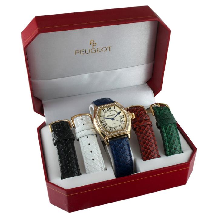 Target Peugeot Women's Silver Tone 5 Strap Interchangeable Watch