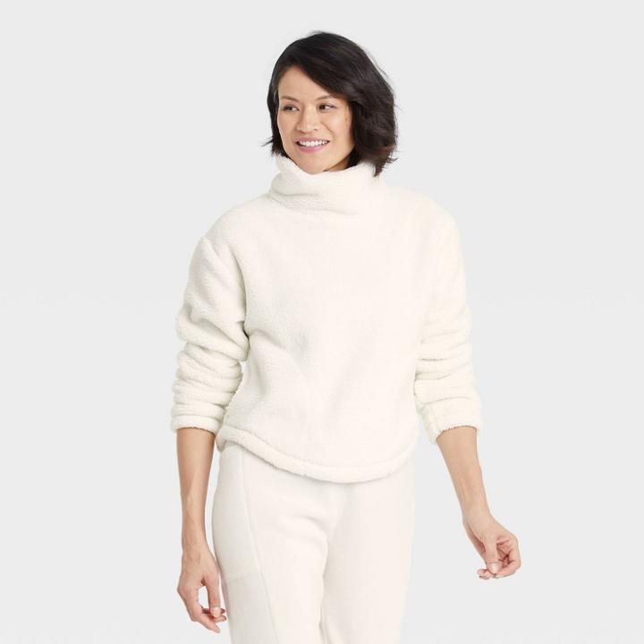 Women's Cozy Cowl Neck Pullover Sweatshirt - All In Motion Almond