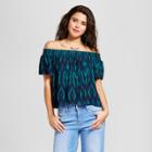 Women's Crop Cold Shoulder Top - Xhilaration (juniors') Blue