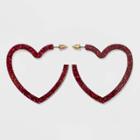 Confetti Heart Shape Hoop Earrings - Wild Fable , Women's,