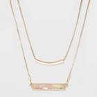 Shell Piece Bar Necklace - A New Day Blush, Women's, Gold