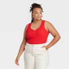 Women's Plus Size Sweetheart Slim Fit Tank Top - Ava & Viv Red X