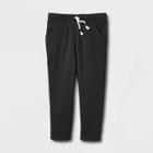 Toddler Girls' Solid Fleece Jogger Pants - Cat & Jack Black