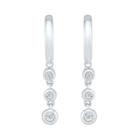 Target Diamond Accent Round White Fashion Earrings In Sterling Silver (i-j,i2-i3), Women's