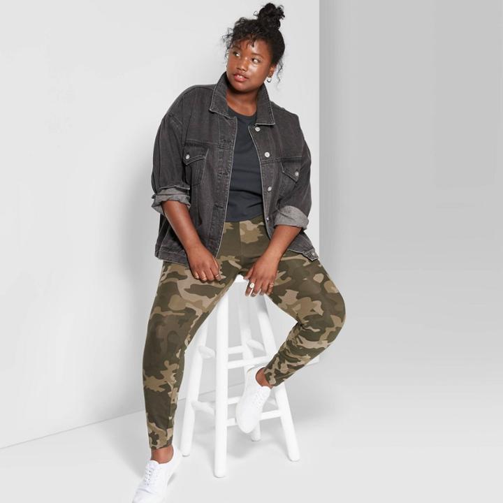 Target Women's Plus Size Camo Print High-rise Leggings - Wild Fable Olive
