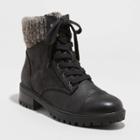 Women's Lue Microsuede Lace Up Hiking Boots - Universal Thread Black