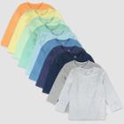 Honest Baby Toddler Boys' 10pk Long Sleeve T-shirt - Rainbow