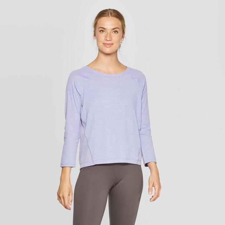 Women's Long Sleeve Woven Pieced Top - C9 Champion Light Purple Heather