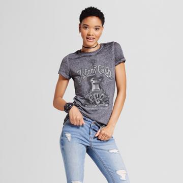 Awake Women's Johnny Cash Guitar Graphic T-shirt Black