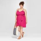 Women's Plus Size Wrap Front Tank Dress - Universal Thread Pink
