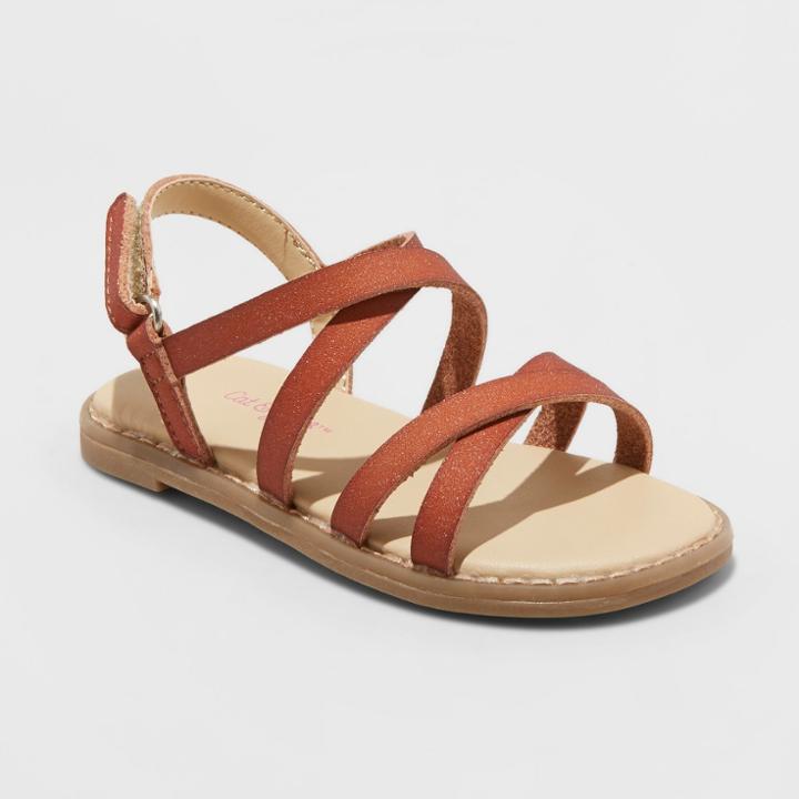 Toddler Girls' Darcie Slide Sandals - Cat & Jack Brown
