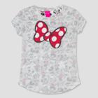 Girls' Minnie Mouse All Over Print Short Sleeve T-shirt - Ivory