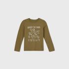 Boys' Long Sleeve Shark Graphic T-shirt - Cat & Jack Light Olive
