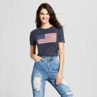 Women's American Flag Mineral Washed Short Sleeve Graphic T-shirt - Zoe+liv (juniors') Navy Blue