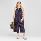 Women's Plus Size Striped Jumpsuit - Universal Thread Navy X, Blue