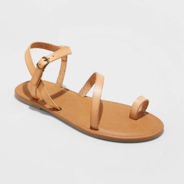 Women's Tera Faux Leather Ankle Strap Sandals - Universal Thread Tan