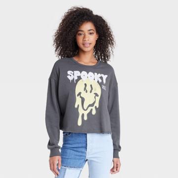 Women's Smileyworld Spooky Graphic Sweatshirt - Gray