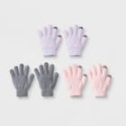 Boys' 3pk Solid Magic Gloves - Cat & Jack Purple/pink/gray