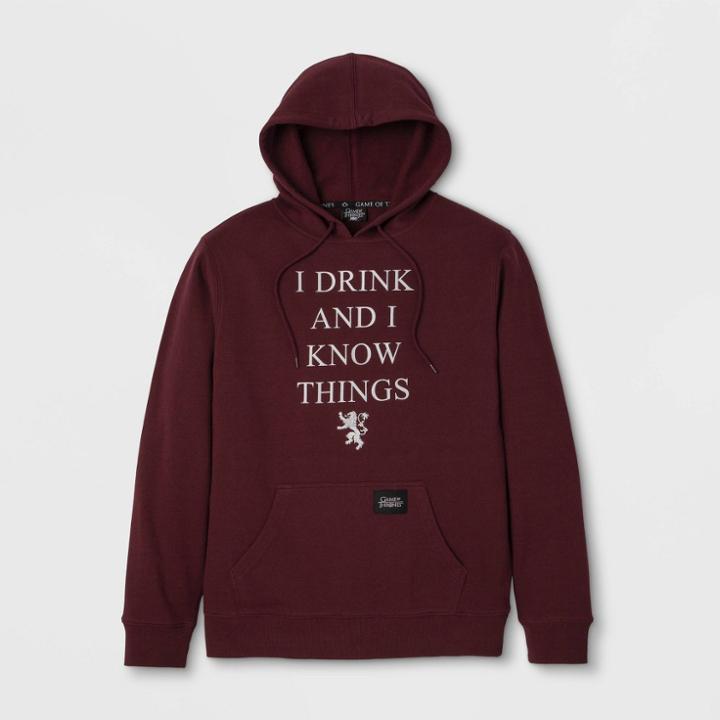 Men's Game Of Thrones Hooded Fleece Graphic T-shirt - Burgundy