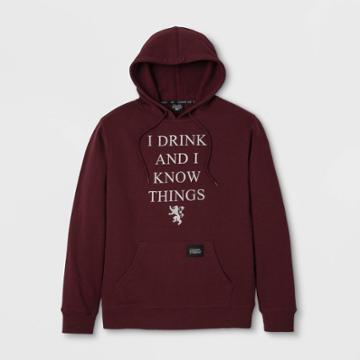 Men's Game Of Thrones Hooded Fleece Graphic T-shirt - Burgundy