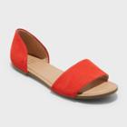Women's Keira Two Piece Slide Sandals - A New Day Orange 9.5, Sizzling Orange