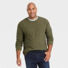 Men's Big & Tall Regular Fit Long Sleeve Crewneck T-shirt - Goodfellow & Co Olive Green