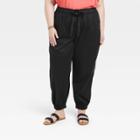 Women's Plus Size Mid-rise Jogger Pants - Knox Rose Black