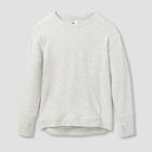 Girls' Cozy Lightweight Fleece Crewneck Sweatshirt - All In Motion Heathered Gray