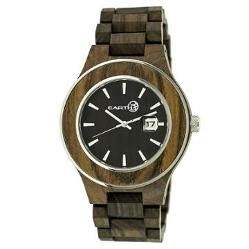 Earth Wood Goods Earth Wood Men's Eco - Friendly Sustainable Wood Bracelet Watch - Dark Brown, Dark Oak