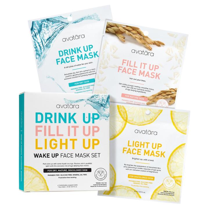 Unscented Avatara Wake Up Face Mask Set