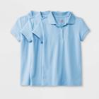 Girls' 3pk Short Sleeve Pique Uniform Polo Shirt - Cat & Jack Blue Xxl,