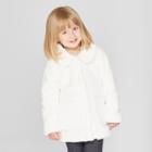 Toddler Girls' Faux Fur Jacket - Cat & Jack White