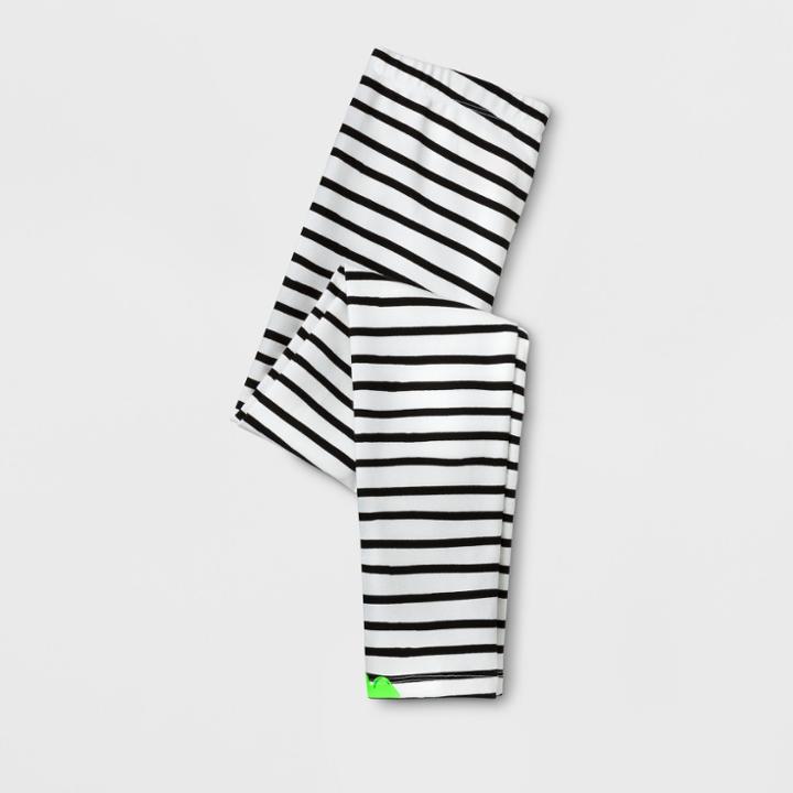 Girls' Halloween Stripe Leggings - Cat & Jack Black