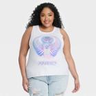 Jerry Leigh Women's Plus Size Journey Graphic Tank Top - White