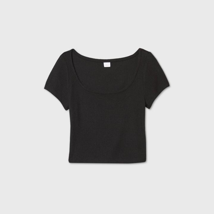 Women's Cropped Lounge T-shirt - Colsie Black