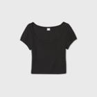 Women's Cropped Lounge T-shirt - Colsie Black