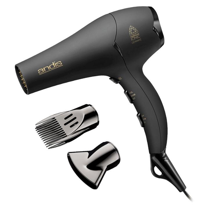 Andis Pro Dry Soft Grip Tourmaline 1875w Ceramic Hair Dryer Black