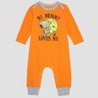 Baby Boys' Peanuts Snoopy Long Sleeve Romper - Orange