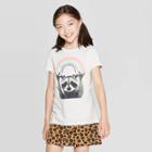 Girls' Short Sleeve Raccoon Graphic T-shirt - Cat & Jack Cream