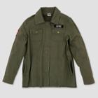 Junk Food Women's Peace Sign Military Shirt Jacket - Green