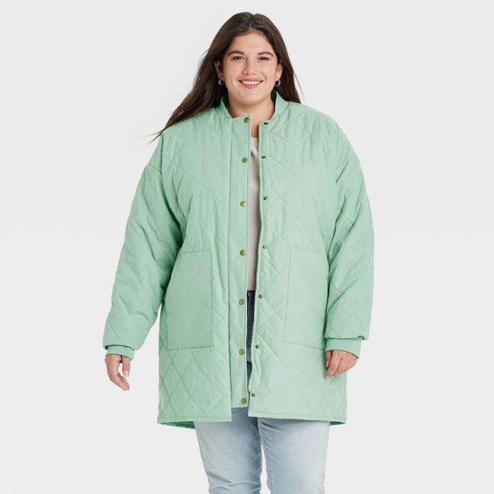 Women's Quilted Jacket - Universal Thread Green X