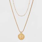 Butterfly Pendant Layered Chain Necklace - Wild Fable Gold