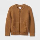 Toddler Boys' Sweater Knit Zip-up Bomber Jacket - Cat & Jack Gold