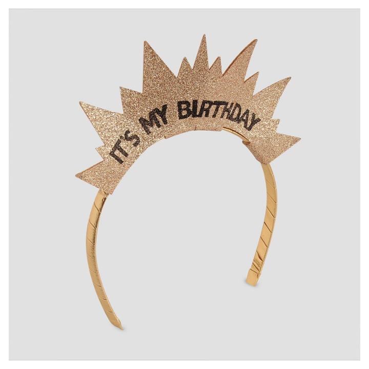 Girls' Happy Birthday Crown Headband - Cat & Jack Gold