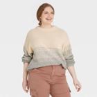 Women's Plus Size Crewneck Pullover Sweater - Universal Thread New Cream