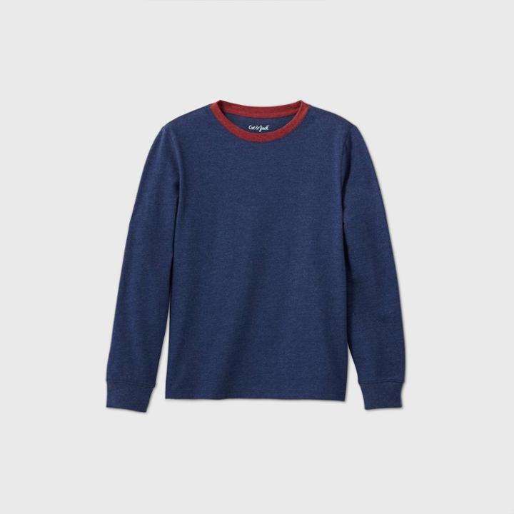 Boys' Long Sleeve Favorite T-shirt - Cat & Jack Navy