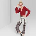 Women's Long Sleeve Wrap Top - Wild Fable Red