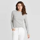 Women's Long Sleeve Crewneck Layering T-shirt - Universal Thread Gray L, Women's,