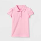 Toddler Girls' Short Sleeve Interlock Uniform Polo Shirt - Cat & Jack Rose
